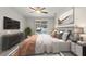 Main bedroom with pool view and modern decor at 357 Magneta Loop, Auburndale, FL 33823