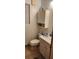 Simple bathroom with toilet, vanity, and wall-mounted cabinet at 1190 S Goodman Rd, Champions Gate, FL 33896