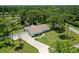 Aerial view of a single-story home with a large yard and paved driveway at 213 Riverbend Rd, Ormond Beach, FL 32174