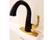 Close-up of a modern black and gold bathroom faucet at 210 W Illiana St, Orlando, FL 32806