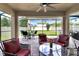 Relaxing screened patio with seating area and backyard view at 2720 Monticello Way, Kissimmee, FL 34741