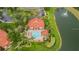 Aerial view of community pool and clubhouse at 2605 Emerald Island Blvd, Kissimmee, FL 34747