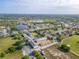 Aerial view showing a neighborhood with new commercial buildings under construction and lakes at 1690 Houston St, Kissimmee, FL 34743