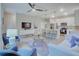 Open concept living area with modern furnishings and kitchen at 1690 Houston St, Kissimmee, FL 34743