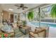 Relaxing screened-in pool area with patio furniture and lush landscaping at 7920 Summer Ridge Pl, Orlando, FL 32819