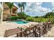 Spacious patio with lounge chairs and pool access at 1217 Radiant St, Reunion, FL 34747