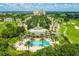 Aerial view of community pool and clubhouse at 1217 Radiant St, Reunion, FL 34747