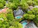 Aerial view of home, showcasing private backyard and pool at 840 Coach Lamp Ct, Sanford, FL 32771