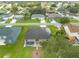 Aerial view of the house's backyard, highlighting a small pool and spacious green space at 617 Brockton Dr, Kissimmee, FL 34758