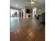 Open living room and dining area with laminate flooring and fireplace at 866 Crows Bluff Ln, Sanford, FL 32773