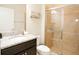 Clean bathroom with granite vanity and large shower at 2022 Majorca Dr, Kissimmee, FL 34747