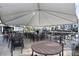 Outdoor community patio with tables and chairs under a tent at 121 Kenny Blvd, Haines City, FL 33844