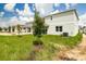Landscaped backyard with young trees and grassy area at 155 Bull Frog Ln, Umatilla, FL 32784