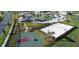 Aerial view of community amenities including a pool, basketball court, and sand volleyball court at 4348 Quote St, Kissimmee, FL 34746