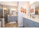 Bathroom boasts double sinks, a soaking tub and walk-in shower at 2518 Fontaine Dr, Kissimmee, FL 34741