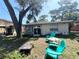 Backyard with patio furniture and fire pit at 1536 Espanola Ave, Holly Hill, FL 32117