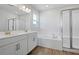 Double vanity bathroom with soaking tub and walk-in shower at 4248 Sawtooth Ct, Tavares, FL 32778