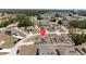 Aerial view showing home's location in a residential neighborhood at 340 Elderberry Ct, Kissimmee, FL 34759