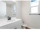Clean bathroom with white vanity and a shower at 4043 Bannock Ave, Tavares, FL 32778