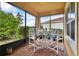 Relaxing screened porch with bistro set and view of the garden at 694 Irvine Ranch Rd, Kissimmee, FL 34759