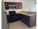 Kitchen with dark wood cabinets, stainless steel appliances, and a double sink at 624 Cresting Oak Cir # 32, Orlando, FL 32824