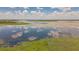 Stunning aerial view of a peaceful lake with lush vegetation at 720 Shore Drive, Kissimmee, FL 34744
