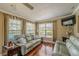Relaxing living room featuring hardwood floors, plush sofas, and large windows at 720 Shore Drive, Kissimmee, FL 34744