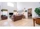 Spacious living room with leather furniture and high ceilings at 8612 La Isla Dr, Kissimmee, FL 34747