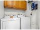 Laundry room with washer, dryer, and cabinets at 7714 Excitement Dr, Reunion, FL 34747