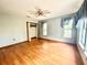 Bedroom with ceiling fan,walk-in closet and laminate flooring at 2086 Camelot Blvd, St Cloud, FL 34772