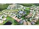 Aerial view of community with various homes, green spaces, and amenities at 709 Carmel Ln, Kissimmee, FL 34759