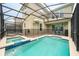 Private pool and spa with a screened enclosure at 2744 Bookmark Dr, Kissimmee, FL 34746