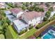 Aerial view of homes with private pools and lush landscaping at 730 Brunello Dr, Davenport, FL 33897