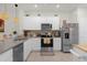 Modern kitchen with white cabinets, granite countertops and stainless steel appliances at 4801 Sparkling Shell Ave, Kissimmee, FL 34746