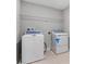 Laundry room with washer, dryer, and shelving at 4236 Sawtooth Ct, Tavares, FL 32778