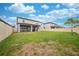 Large backyard with grassy area and covered patio at 2867 Matera Dr, St Cloud, FL 34771