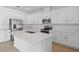 Modern kitchen with white cabinets and island at 2043 Stetson Ct, Eagle Lake, FL 33839