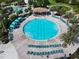 Large circular pool with lounge chairs at 8971 Stinger Dr, Davenport, FL 33896