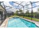 Inviting pool and spa with a screened enclosure at 8963 Amelia Downs Trl, Kissimmee, FL 34747