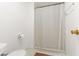 Bathroom with a shower and tiled floor at 1130 N Lake Parker Ave # C129, Lakeland, FL 33805