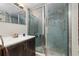 Bathroom featuring a walk-in shower, tile flooring, and vanity at 1105 Monroe Ave., St Cloud, FL 34769