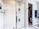 Main bathroom with walk-in shower and access to closet at 592 Lake Smart Blvd, Winter Haven, FL 33881