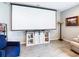 Home theater with projector, screen, and media console at 592 Lake Smart Blvd, Winter Haven, FL 33881