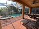 Relaxing pool area with patio furniture and a screened-in pool and spa at 1921 Nice Ct, Kissimmee, FL 34747