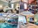 Collage showcasing various rooms and amenities, including bedrooms, pool, and living room at 3725 Pacific Ln, Davenport, FL 33897