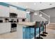 Modern kitchen with white cabinets and granite island at 3725 Pacific Ln, Davenport, FL 33897
