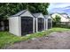 Three storage sheds in the backyard at 1411 Overdale St, Orlando, FL 32825