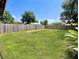 Large grassy backyard with wooden fence and mature trees at 1206 Osceola Ave, Tavares, FL 32778