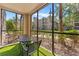 Private screened patio with artificial turf and table at 1370 Tuscan Ter # 2104, Davenport, FL 33896