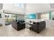 Spacious living room with two sofas, accent chairs, and large TV at 9032 Flamingo Key Way, Kissimmee, FL 34747